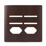 Placa p/ 4 Interruptores + 2 Tomadas 4x4 - Novara Marrom Fosco